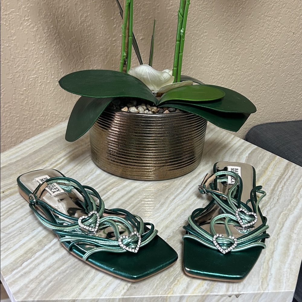 Badgley Mischka Emerald Strappy Heels